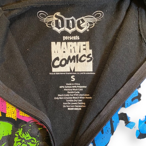2for$35 Marvel Comics Superhero Hulk Wolverine Zip Front Hoodie Sweater Size S - Picture 6 of 10